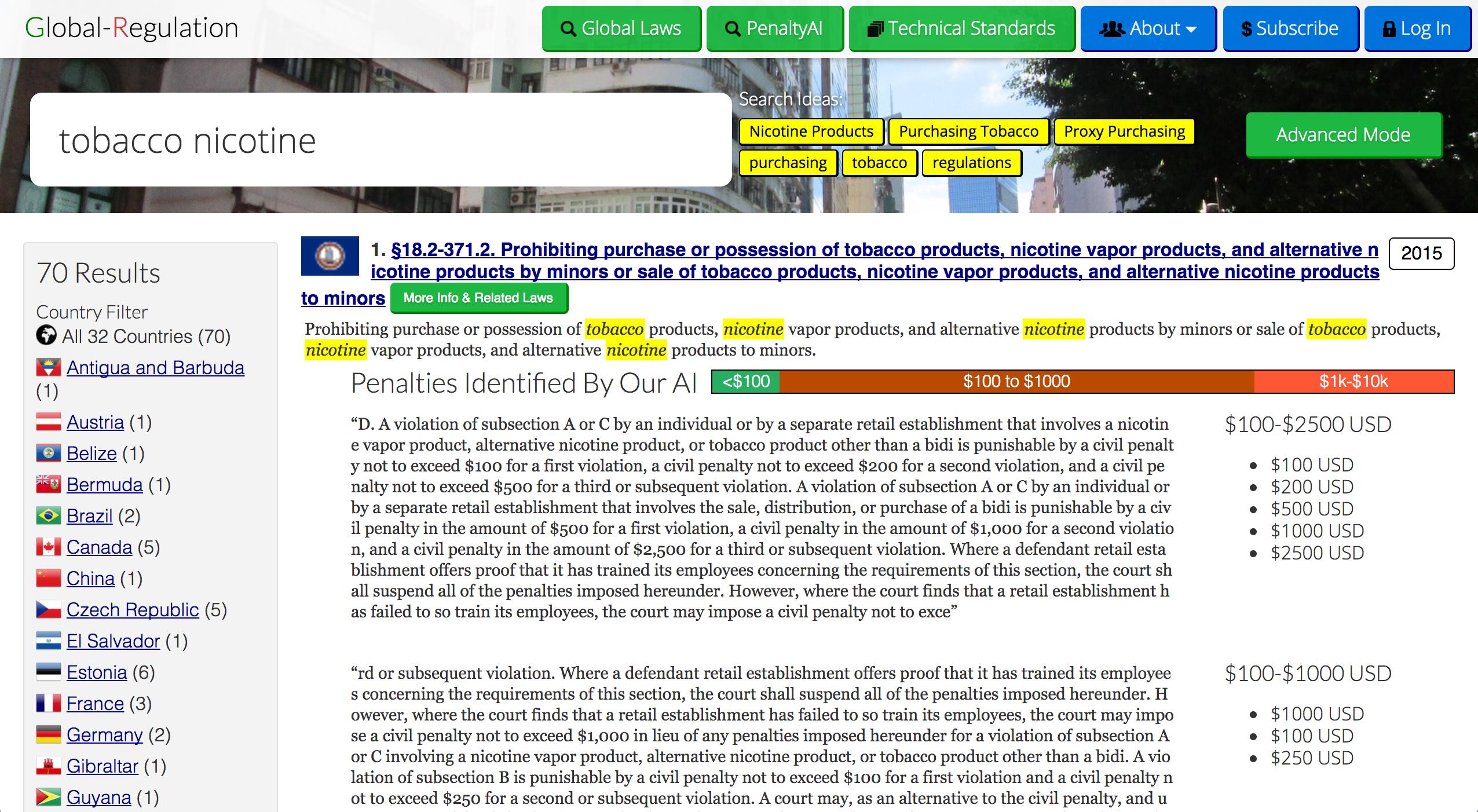 Global-Regulation Search Engine